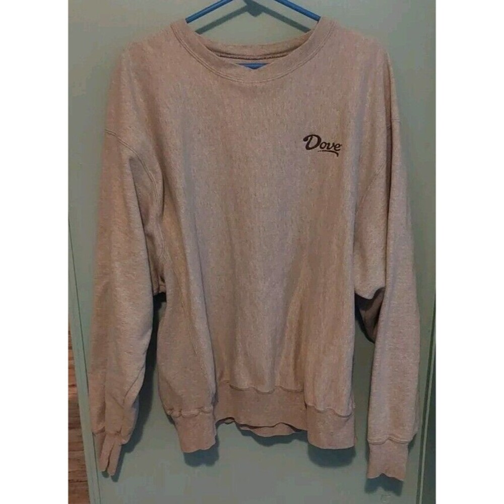 ! Vintage Champion Embroidered DOVE Premium Reverse Weave  XL Sweatshirt Grey